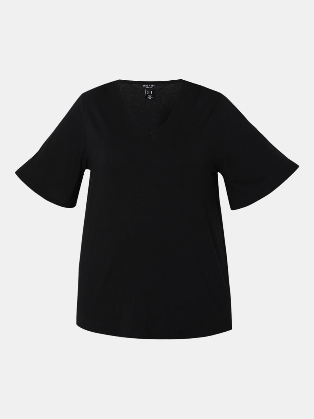 Curve Black V-Neck Top
