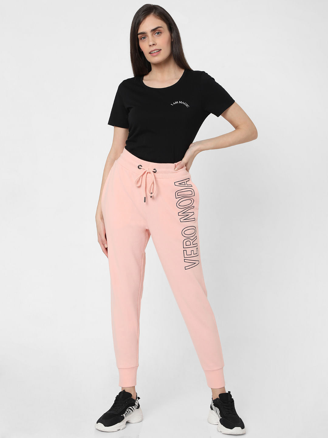 Pink Logo Print Lounge Joggers
