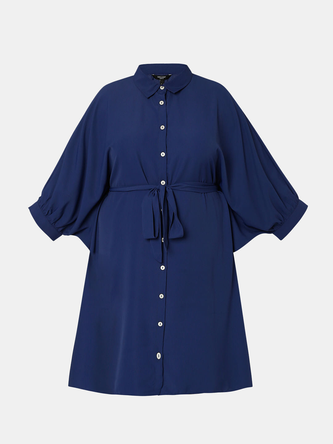 Curve Navy Blue Shirt Dress