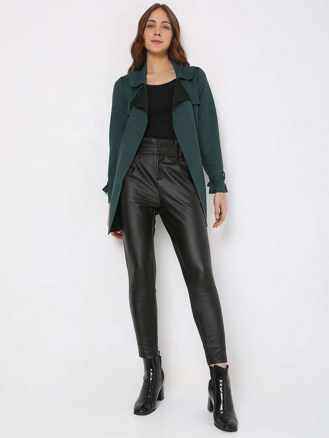 Dark Green Suede Coat