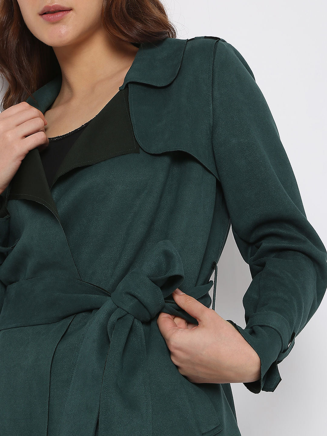 Dark Green Suede Coat