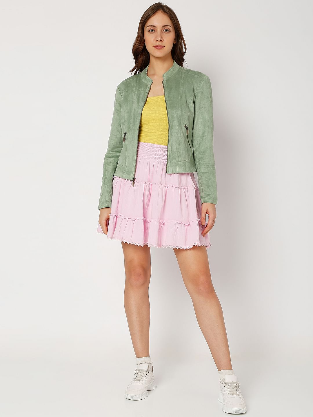 Green Faux Suede Jacket