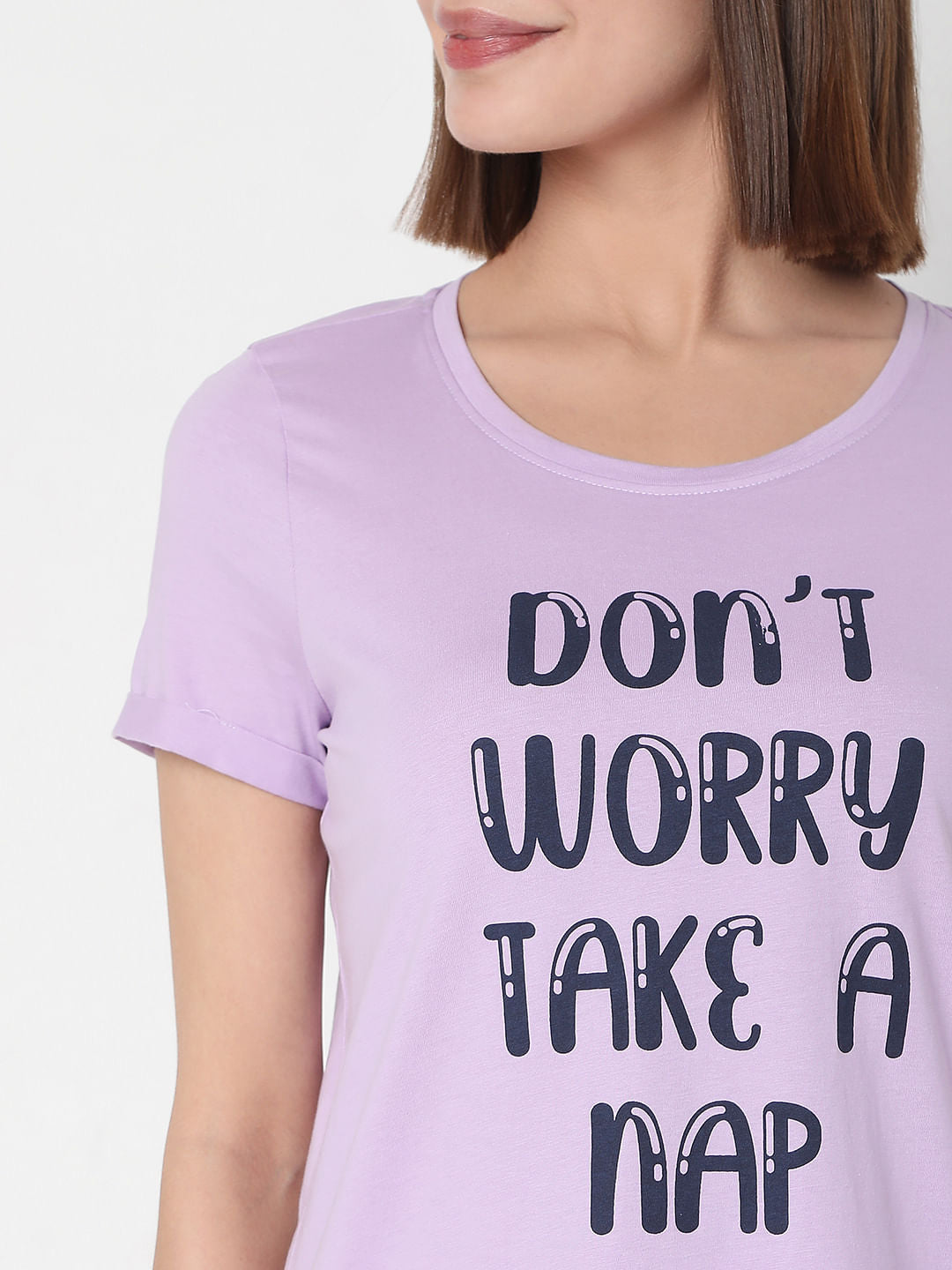 Purple T-Shirt & Pyjama Night Suit Set