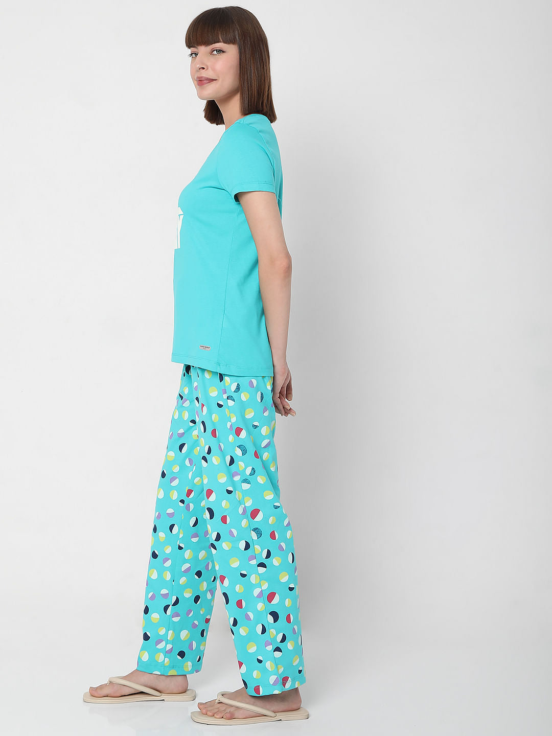 Blue T-Shirt & Pyjama Night Suit Set