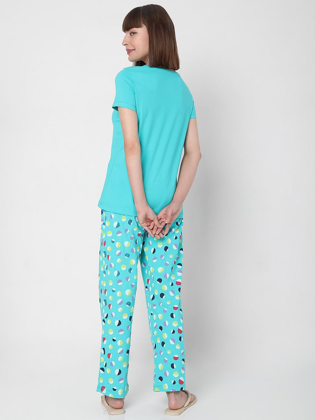 Blue T-Shirt & Pyjama Night Suit Set