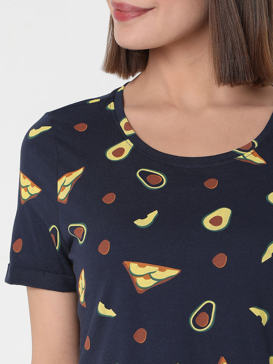 Blue Printed T-Shirt & Shorts Night Suit Set