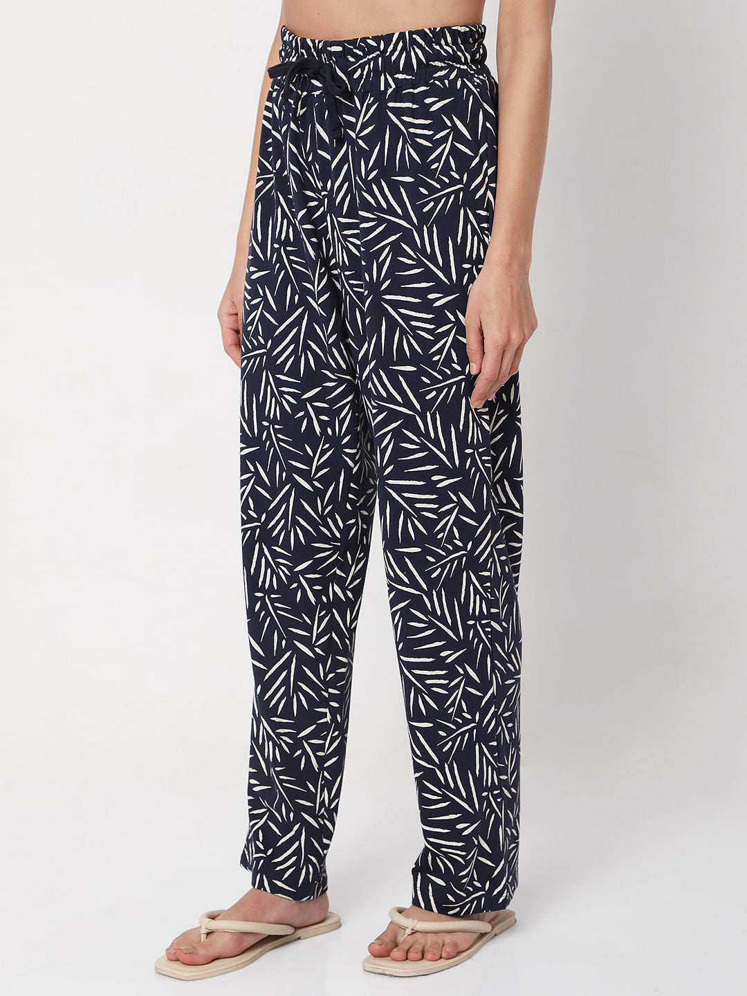 White T-Shirt & Pyjama Night Suit Set