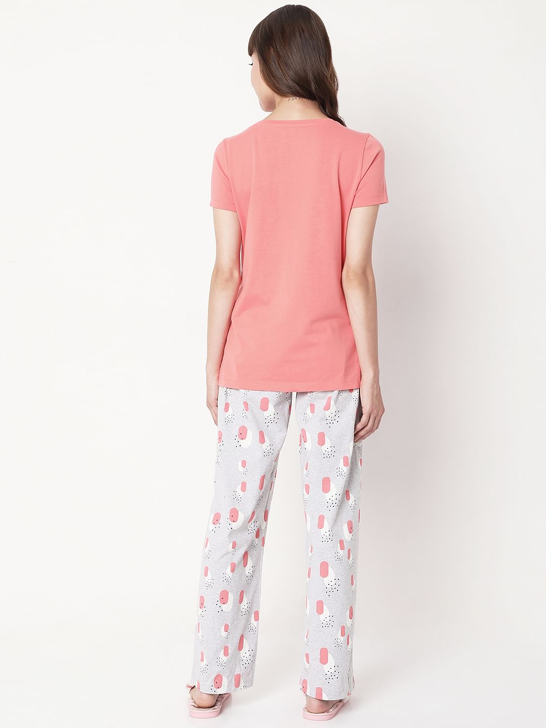 Pink T-Shirt & Pyjama Night Suit Set