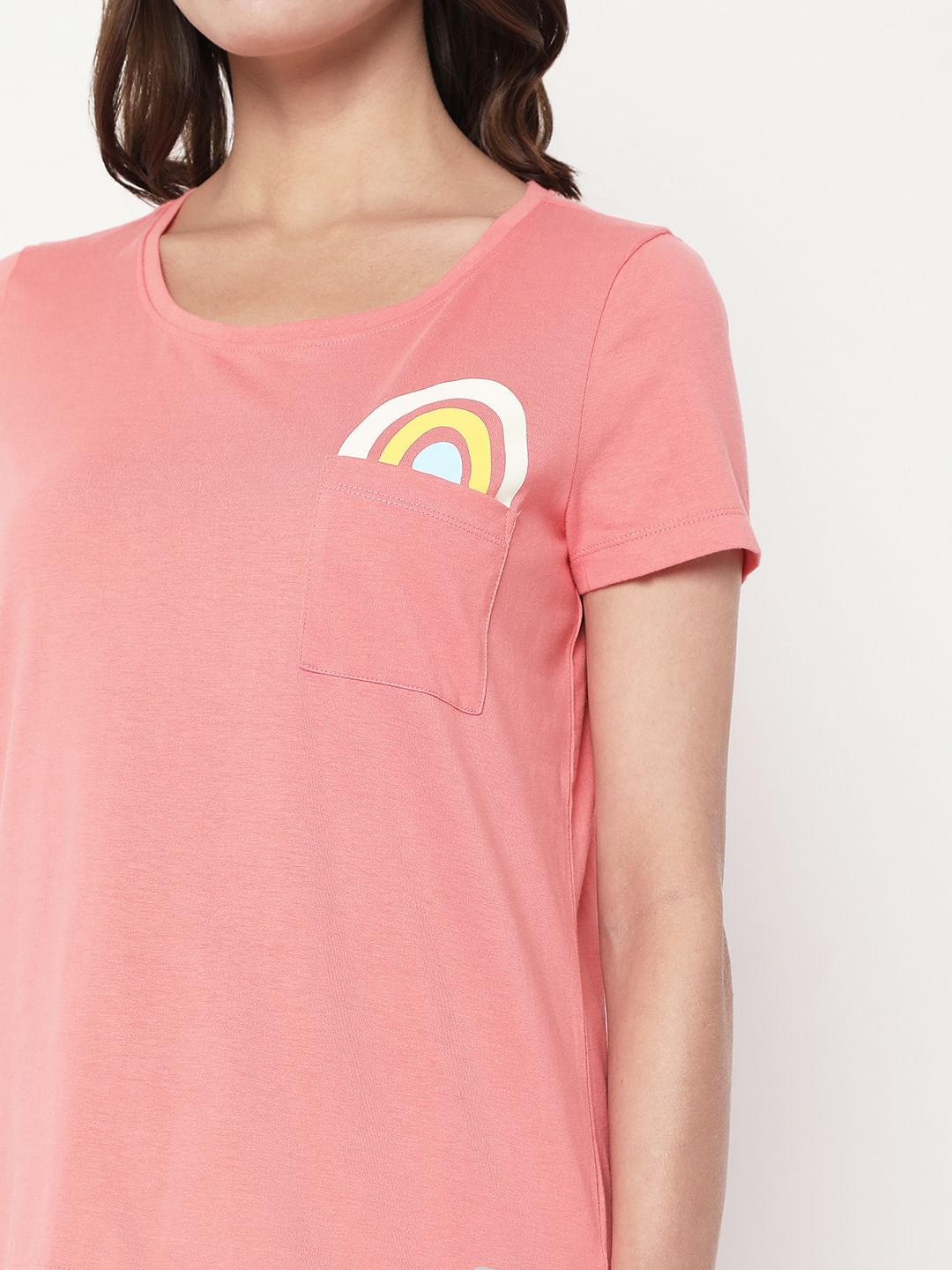 Pink T-Shirt & Pyjama Night Suit Set