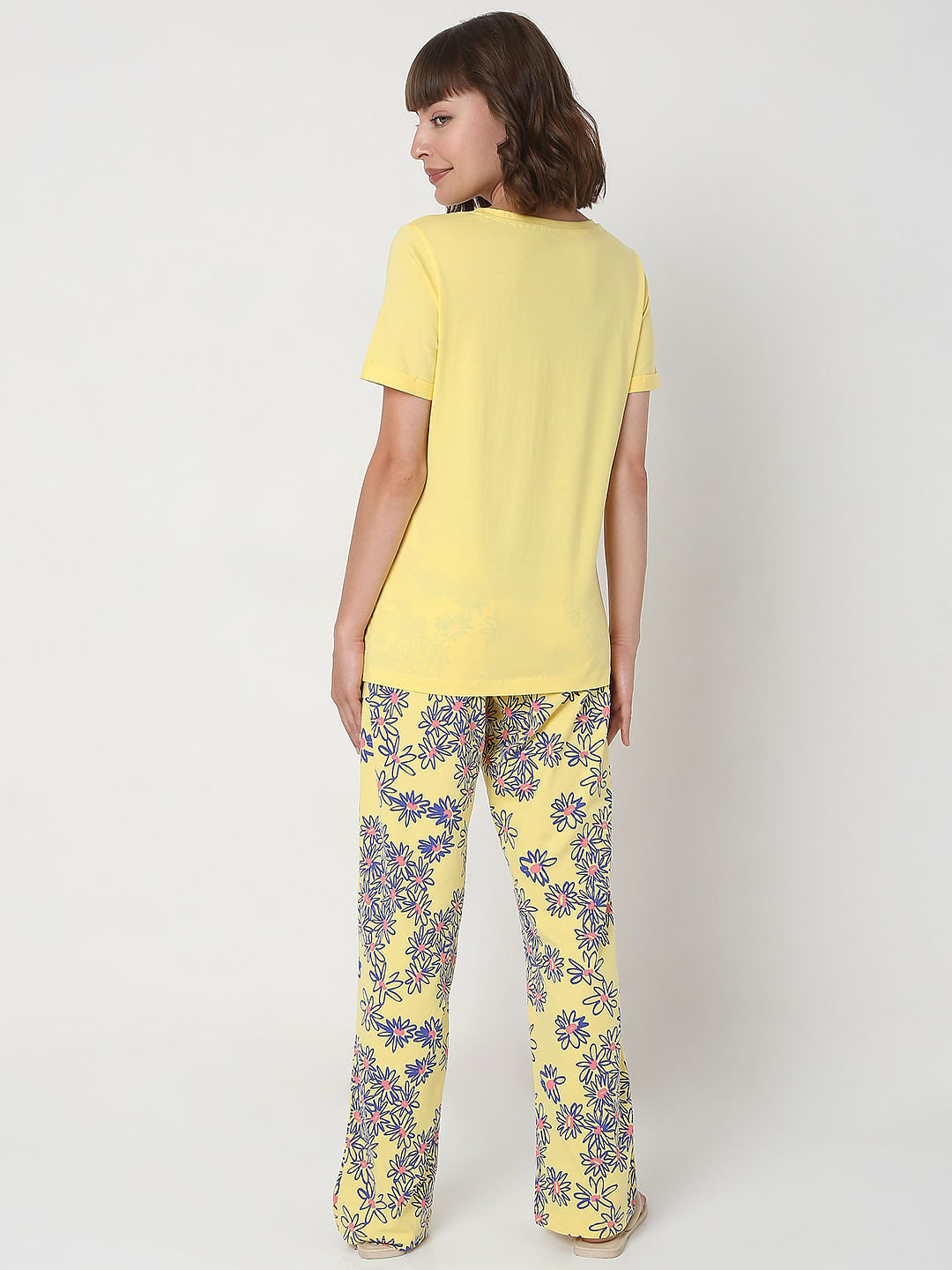 Yellow T-Shirt & Pyjama Night Suit Set