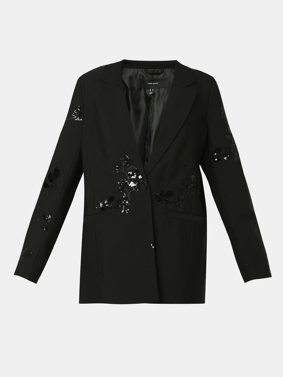 Black Squiens Embellished Blazer