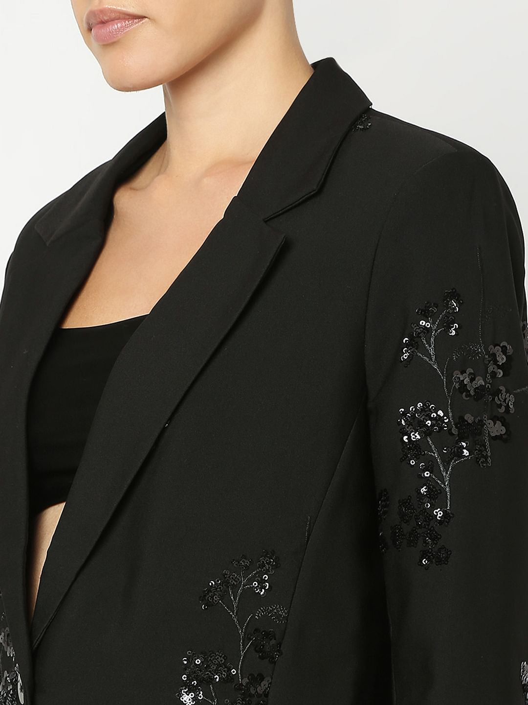 Black Squiens Embellished Blazer
