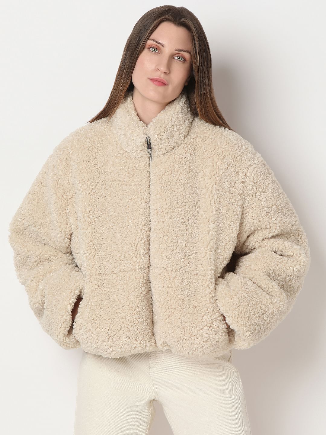 ジャケット・アウター ROLLING STUDIOS TEDDY JACKET WOOL BEIGE SHORT TEDDY JACKET