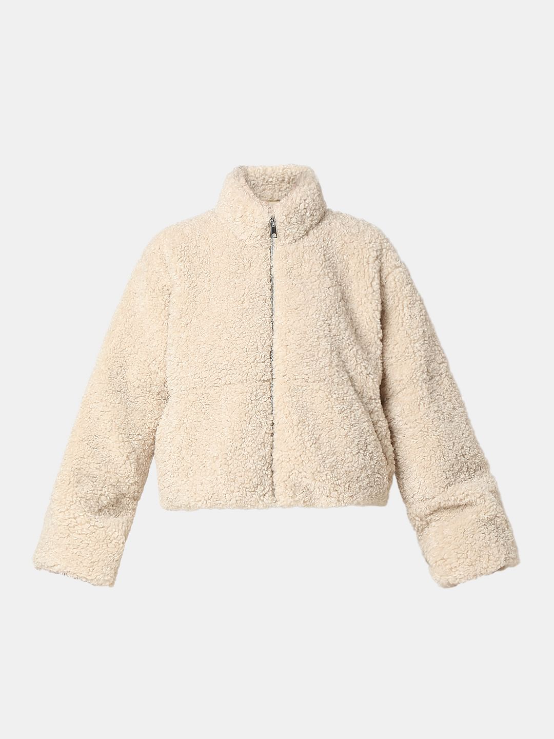 Beige Short Teddy Jacket