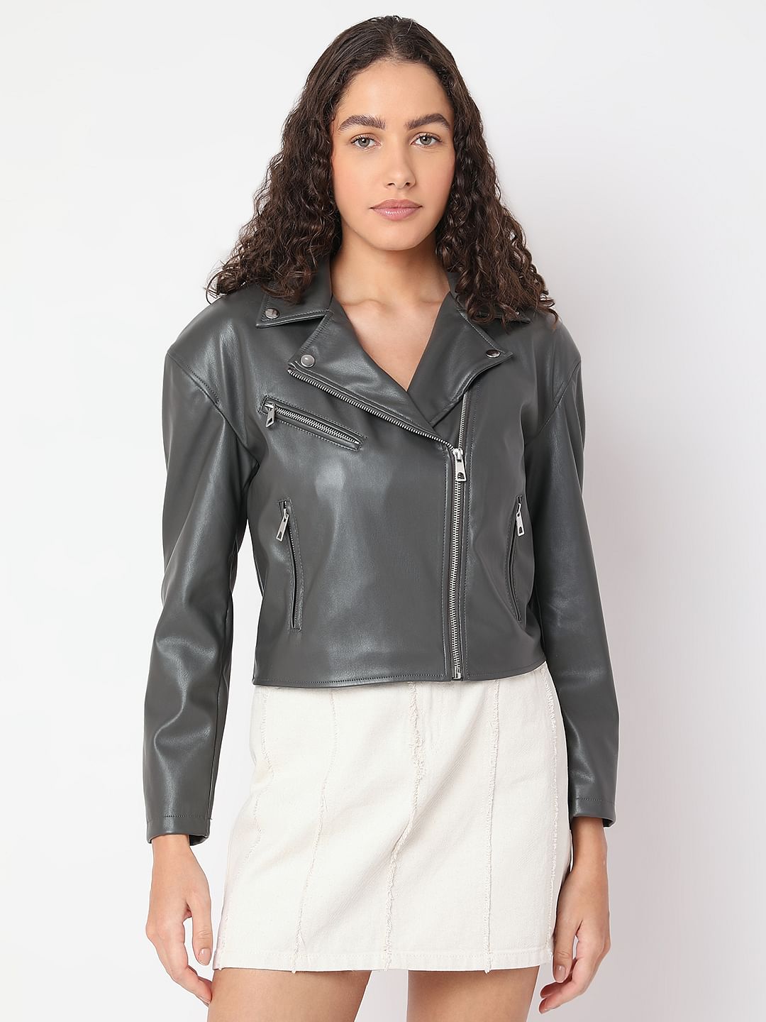 Grey Biker Jacket