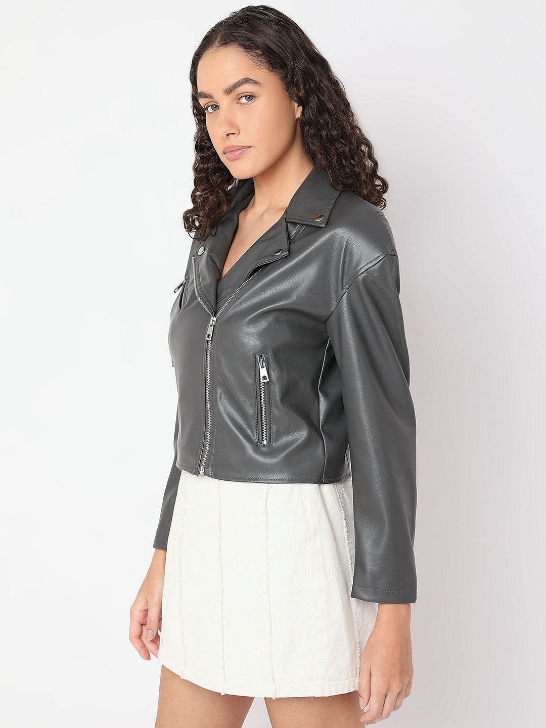 Grey Biker Jacket