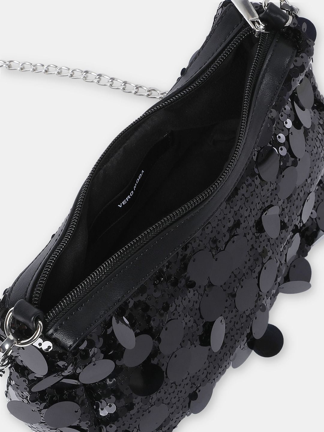 BLACK SEQUIN CROSSBODY BAG