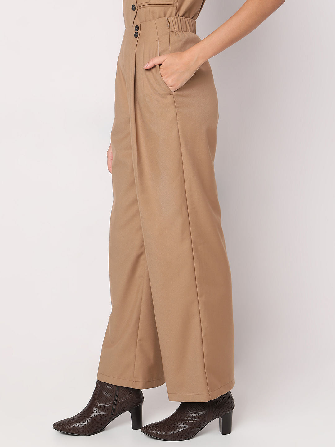 Beige Wide Leg Pant