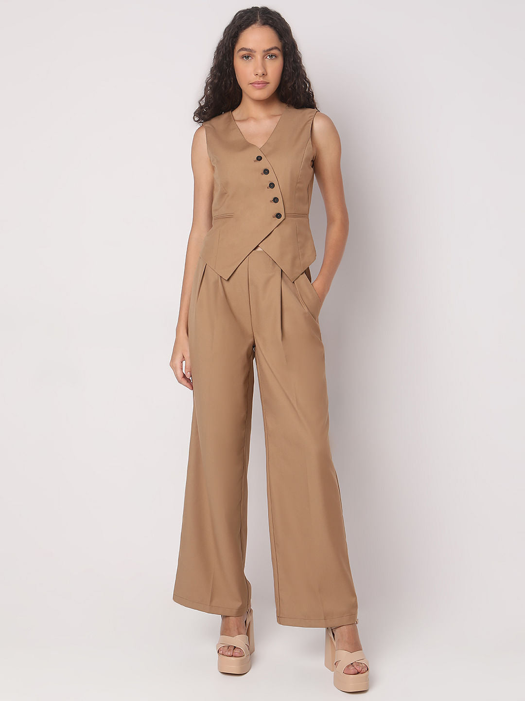 Brown Co-Ord Set Waistcoat