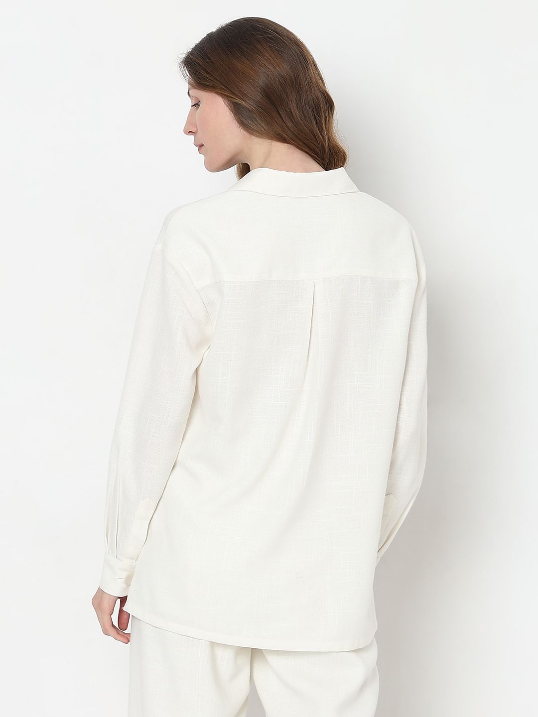 White Floral Co-Ord Set Shirt