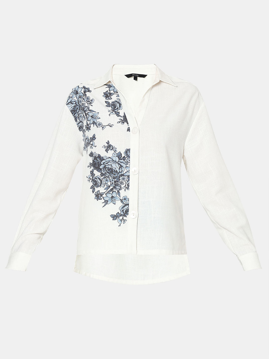 White Floral Co-Ord Set Shirt