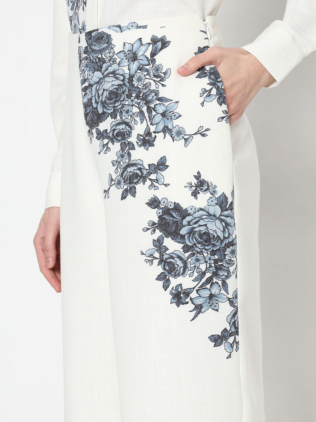 White Floral Co-Ord Set Pants