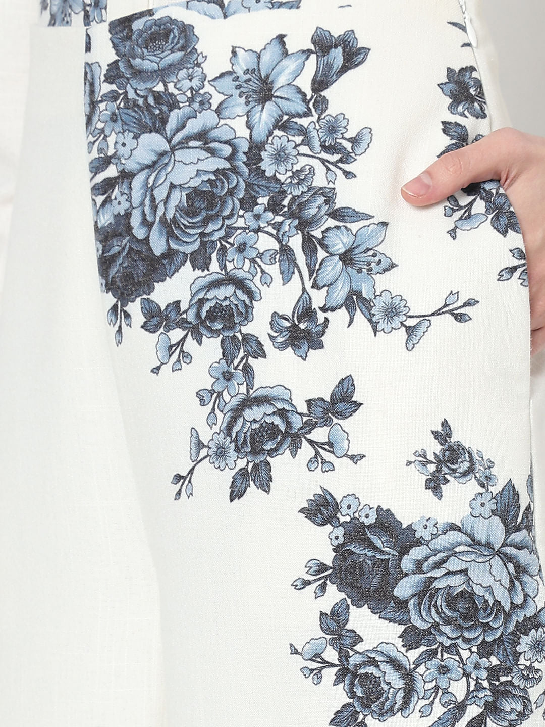 White Floral Co-Ord Set Pants