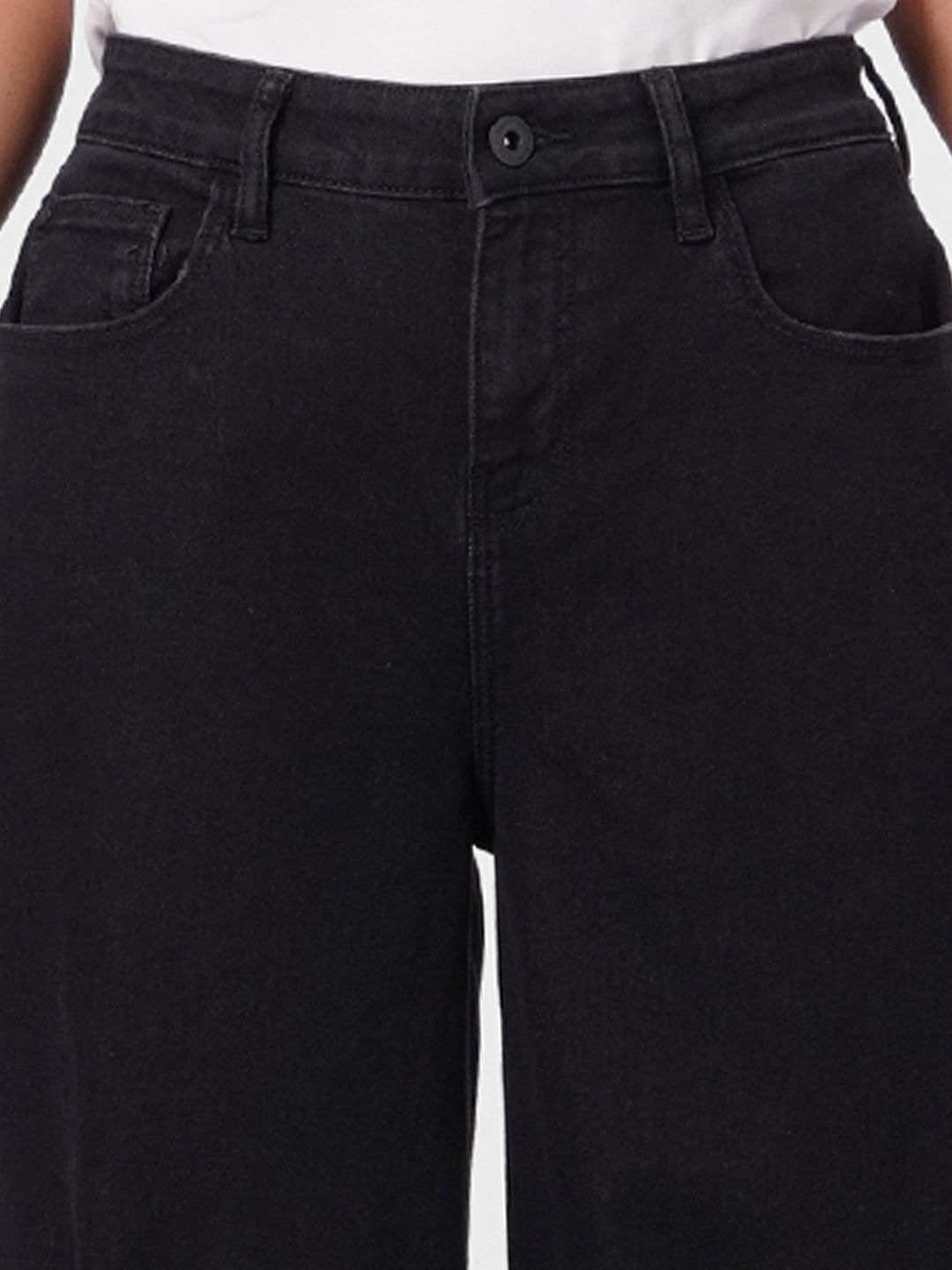 Black Zoey Wide-Leg Jeans