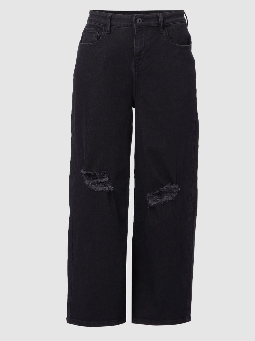 Black Zoey Wide-Leg Jeans