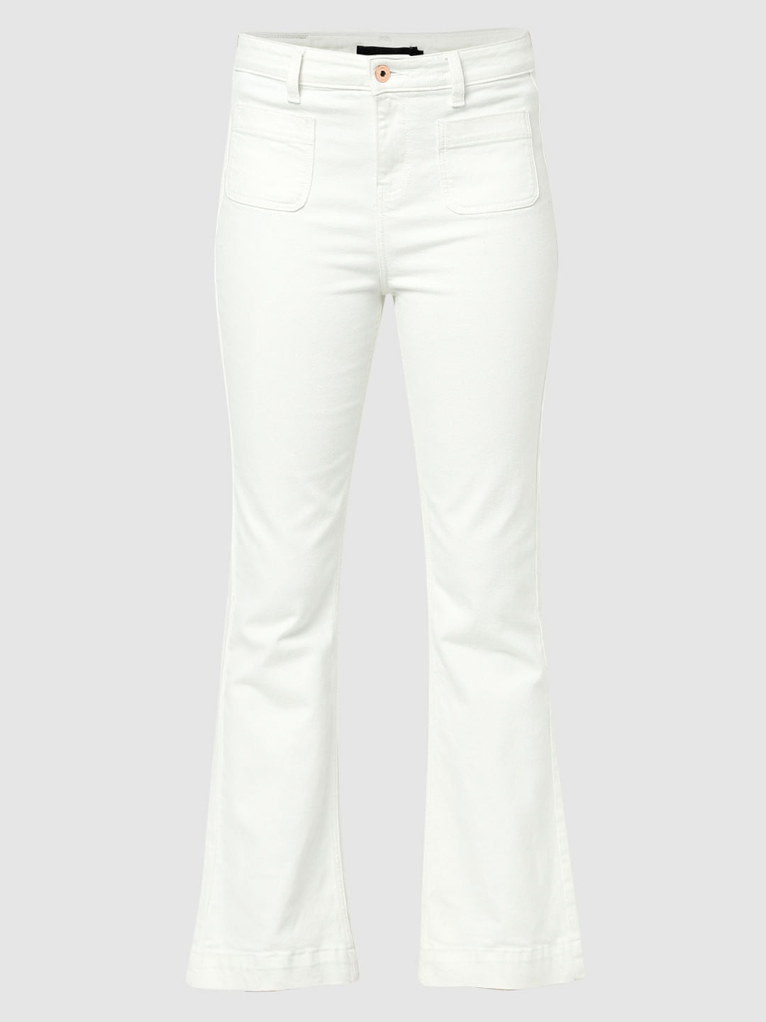 White Plain Coloured Jeans