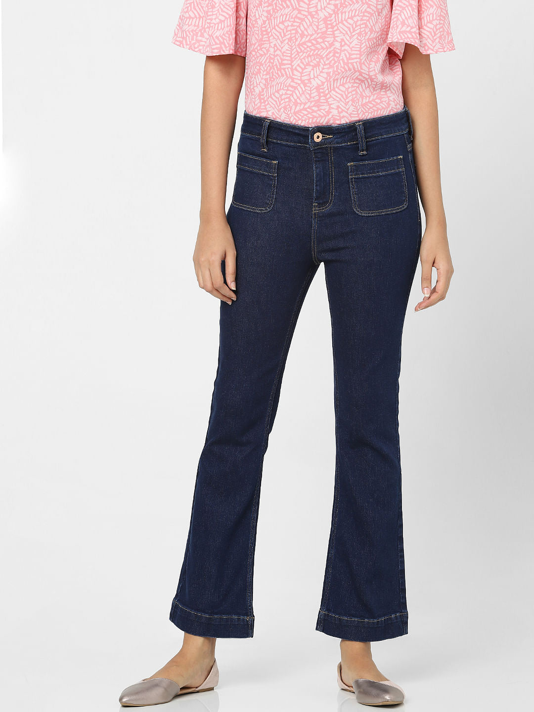 Dark Blue Mid Rise Petra Bootcut Jeans - 25