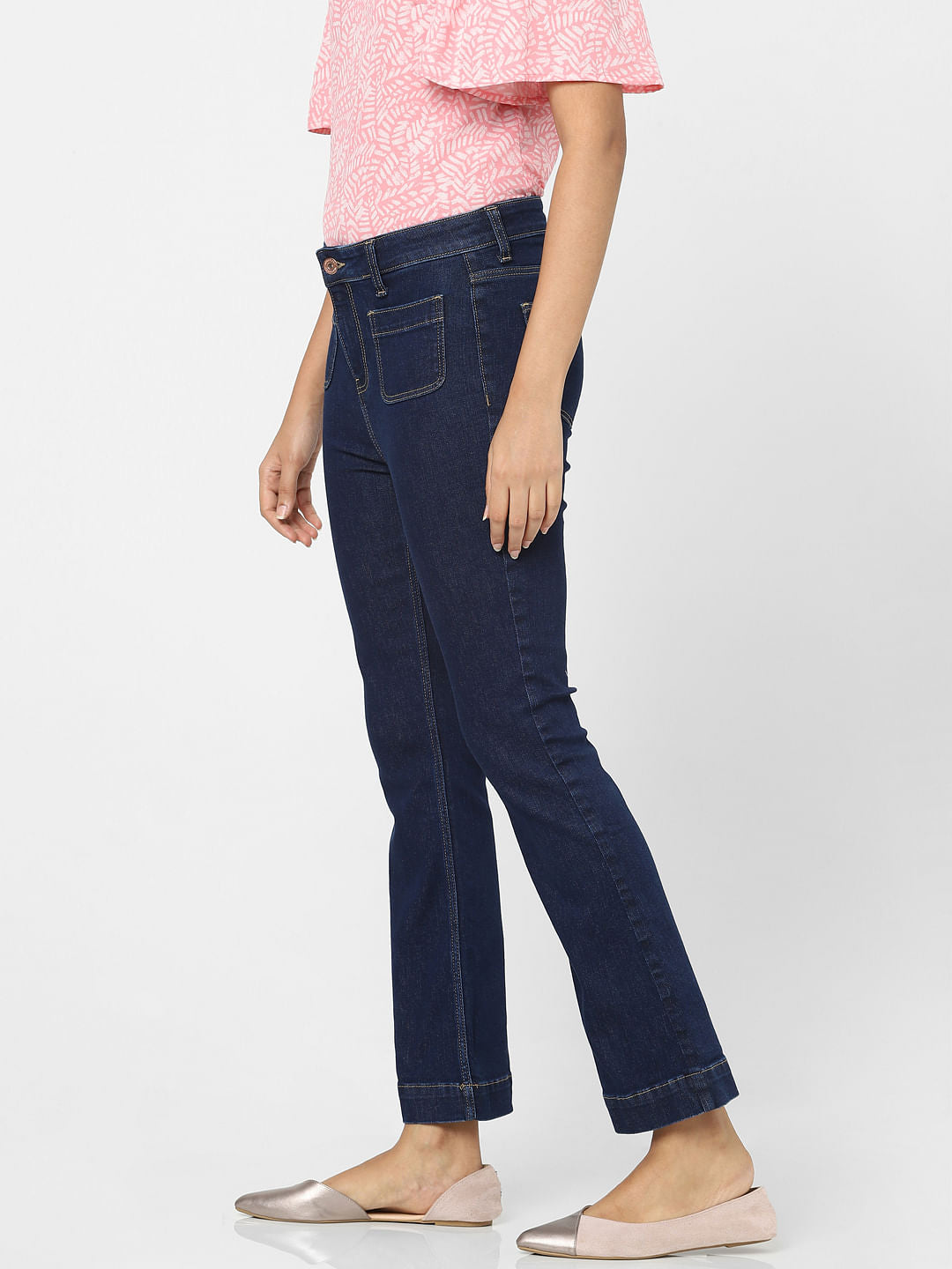 Dark Blue Mid Rise Petra Bootcut Jeans