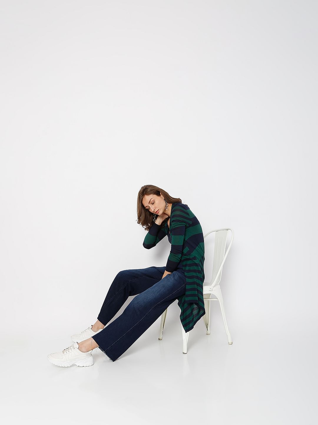 Blue Raw-Edge Zoey Wide-Leg Jeans