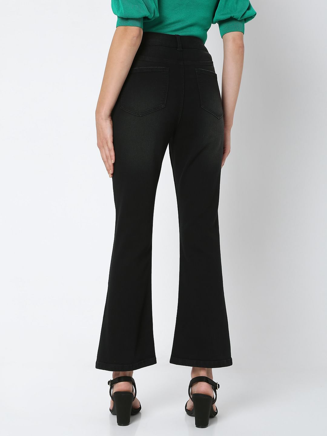 Black Mid Rise Petra Bootcut Jeans