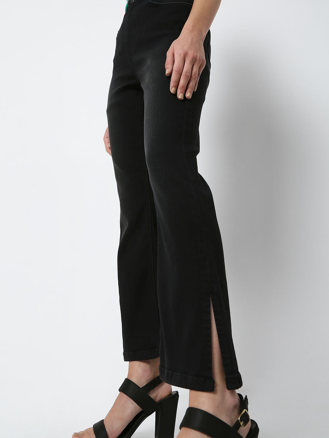 Black Mid Rise Petra Bootcut Jeans