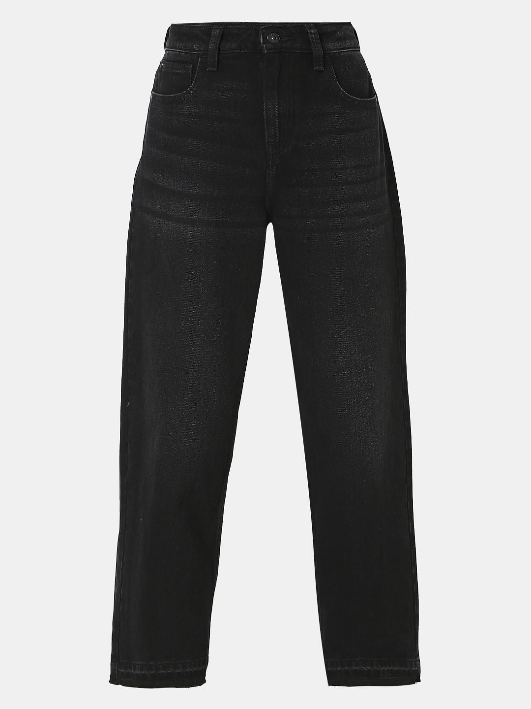 Black High Rise Wide Leg Jeans