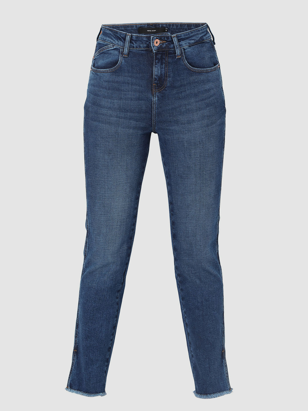 Blue High Rise Jade Straight Fit Jeans
