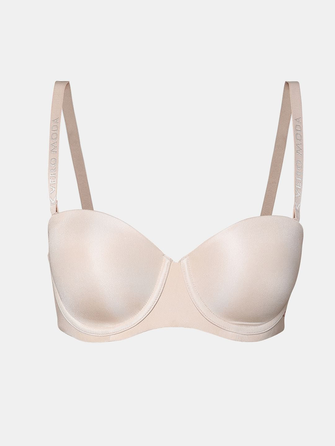Beige Lightly Lined Strapless Bra