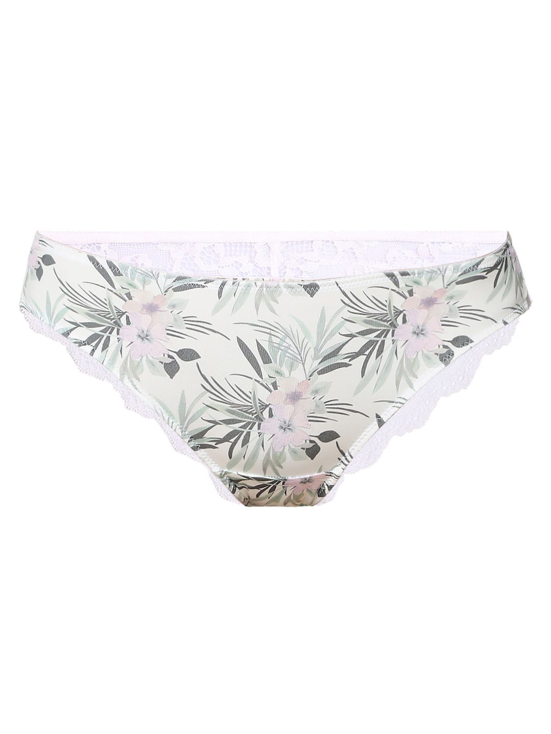 Intimates White Floral Mini Briefs