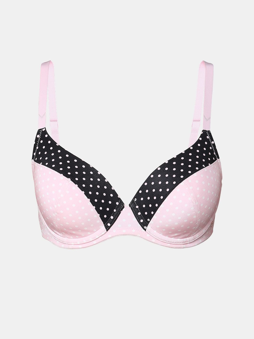 Pink Polka Dot Padded T-Shirt Bra