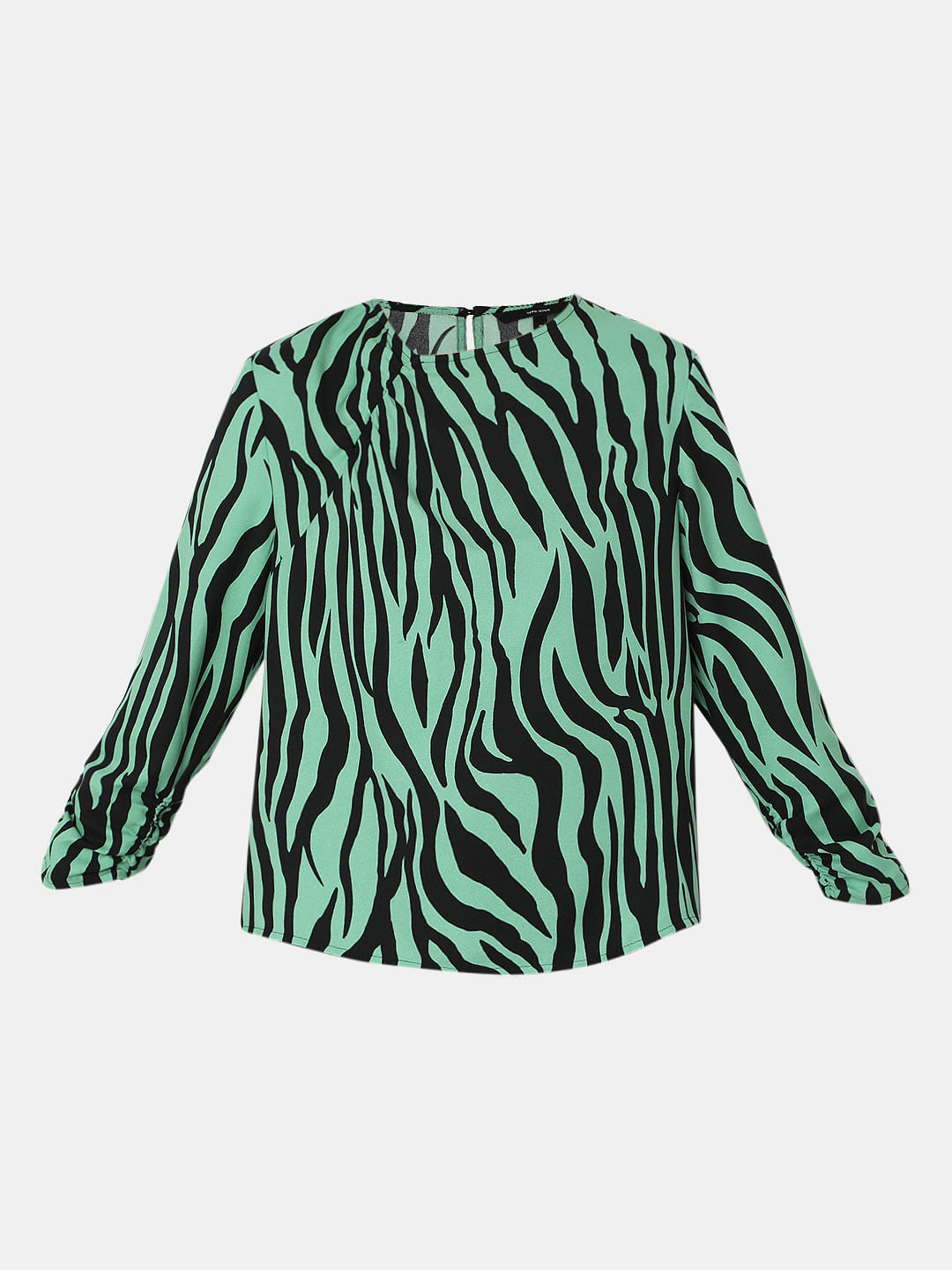 Green Animal Print Top