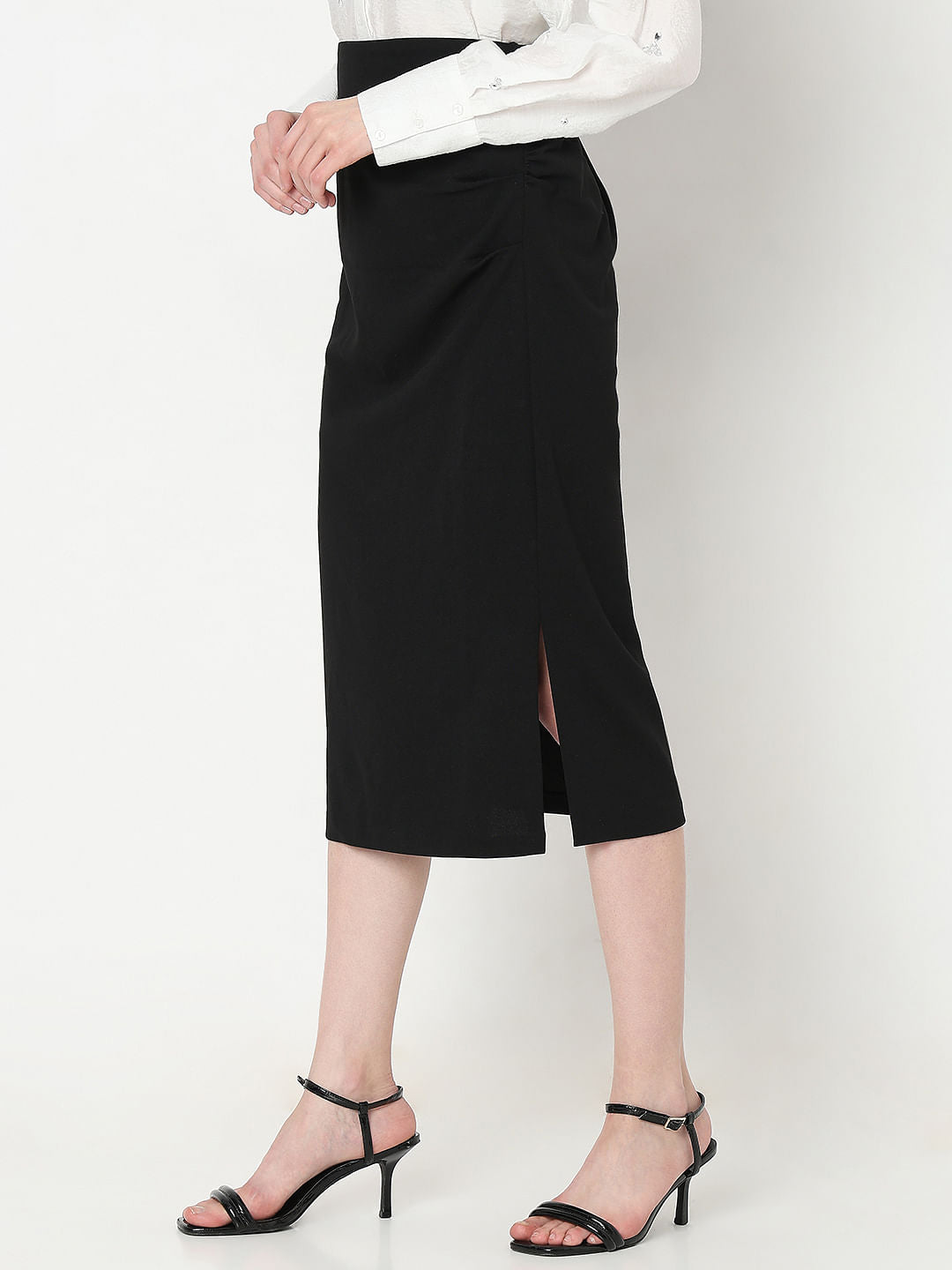 Black High Rise Pencil Skirt