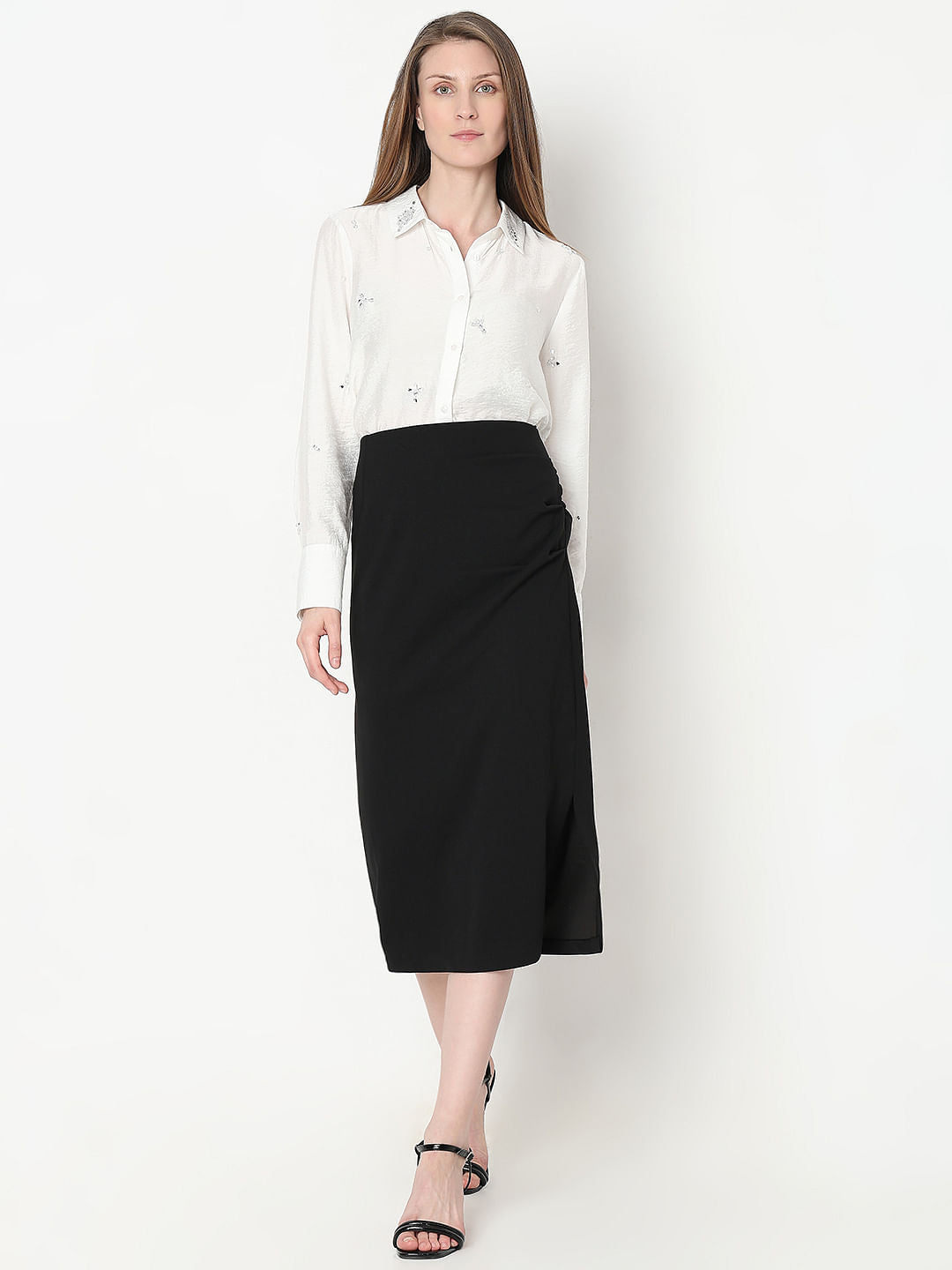Black High Rise Pencil Skirt