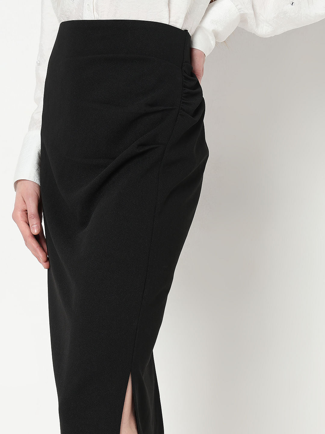 Black High Rise Pencil Skirt
