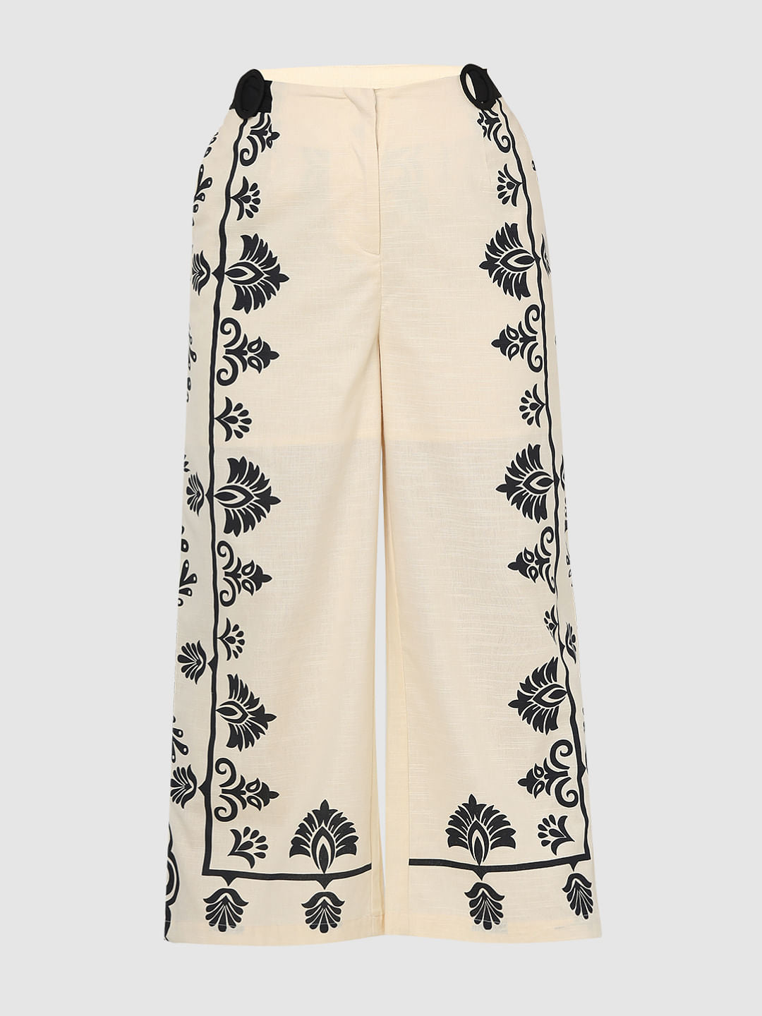 Curve Beige Printed Co-Ord Pants