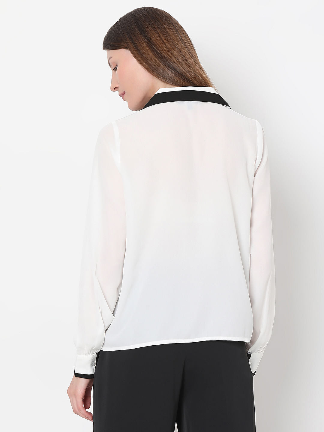 White & Black Full Sleeves Shirt