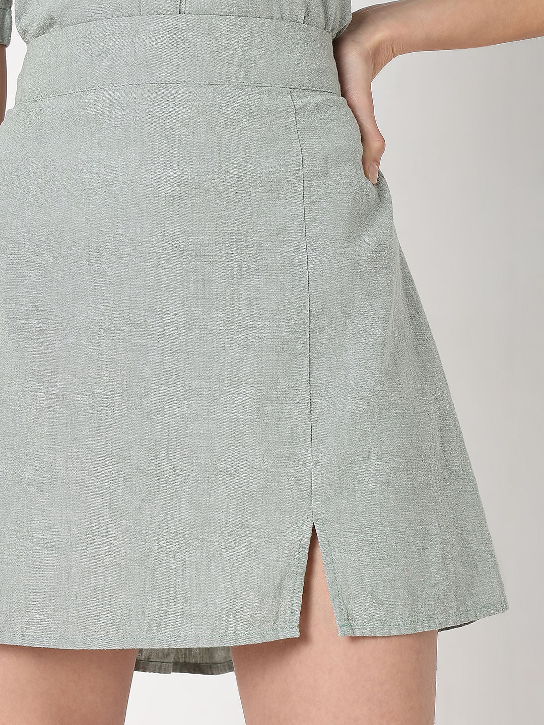 Light Green Co-Ord Set Short Skirt