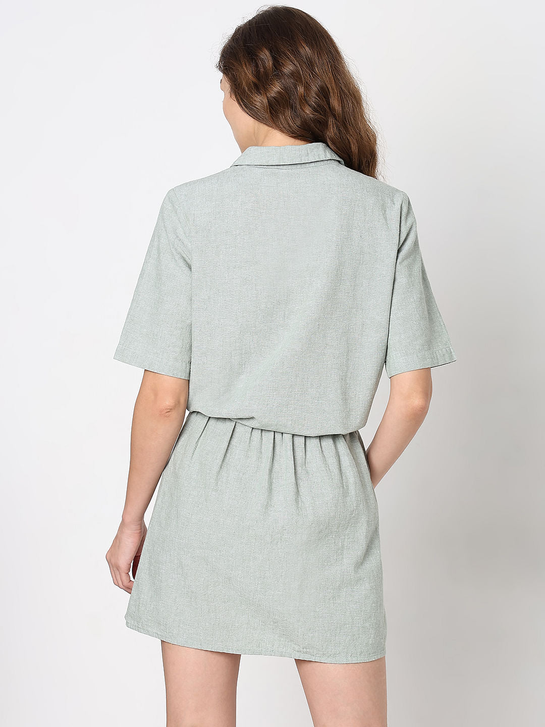 Green Woven Co-Ord Set Shirt