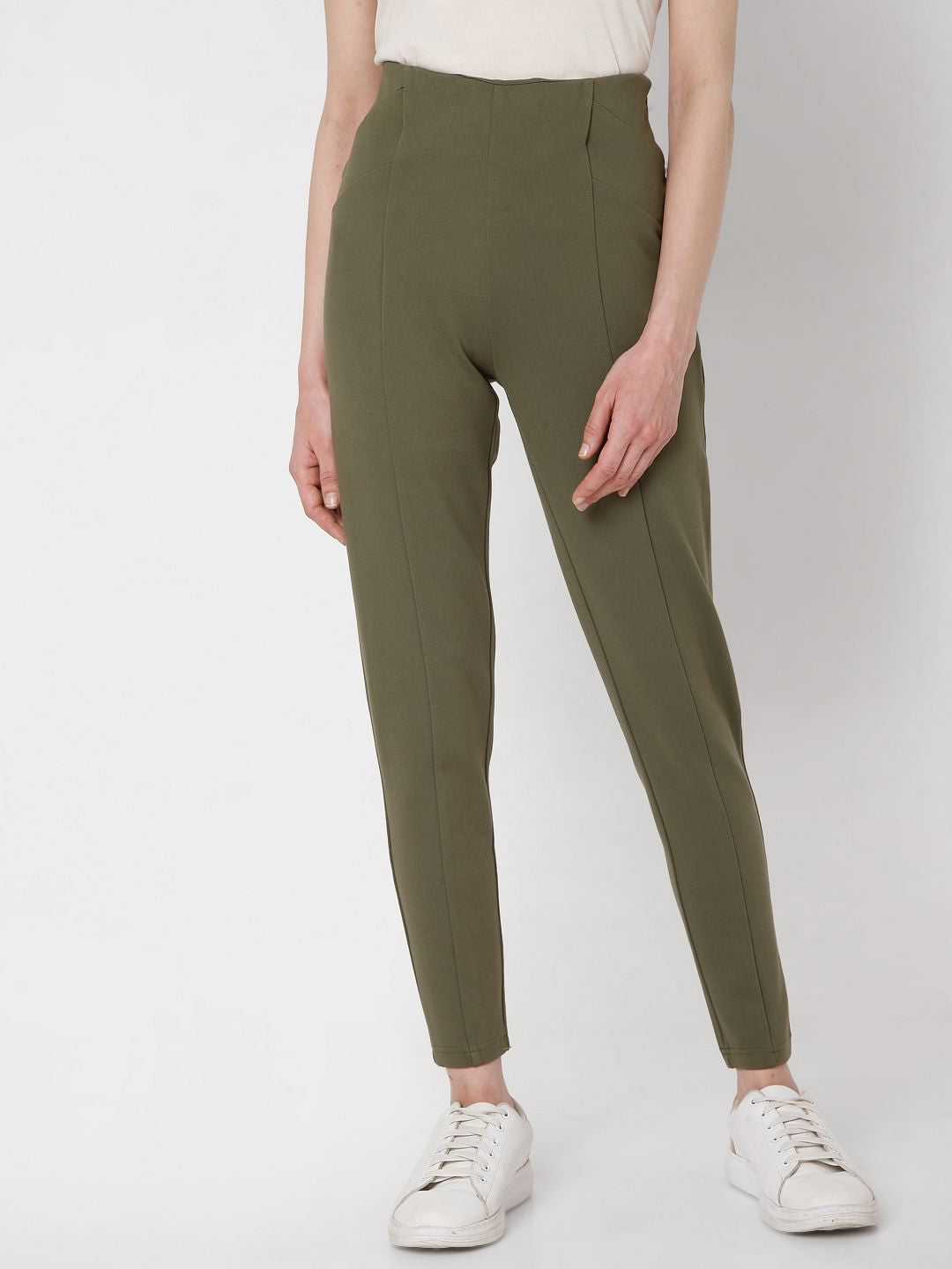 Green Slim Fit Pants