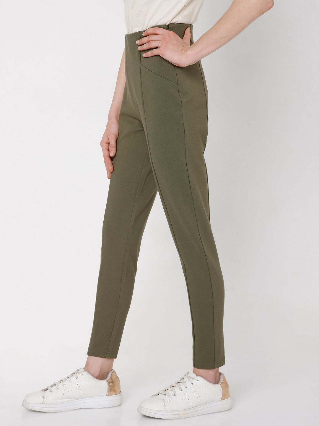 Green Slim Fit Pants